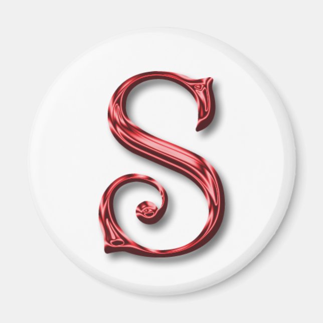 Imán Santa Claus Monogram Navidades de vacaciones inici (Frente)