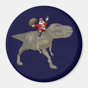 Imán Santa Claus Montando En Trex