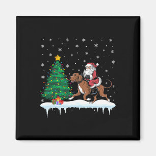 Imán Santa Claus Montando Perros Chicas Niños C