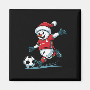 Imán Santa Claus Muñeco de Nieve Jugando Fútbol Diverti