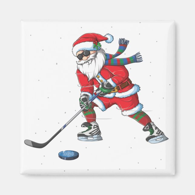 Imán Santa claus navidades hockey sobre hielo regalos p (Frente)