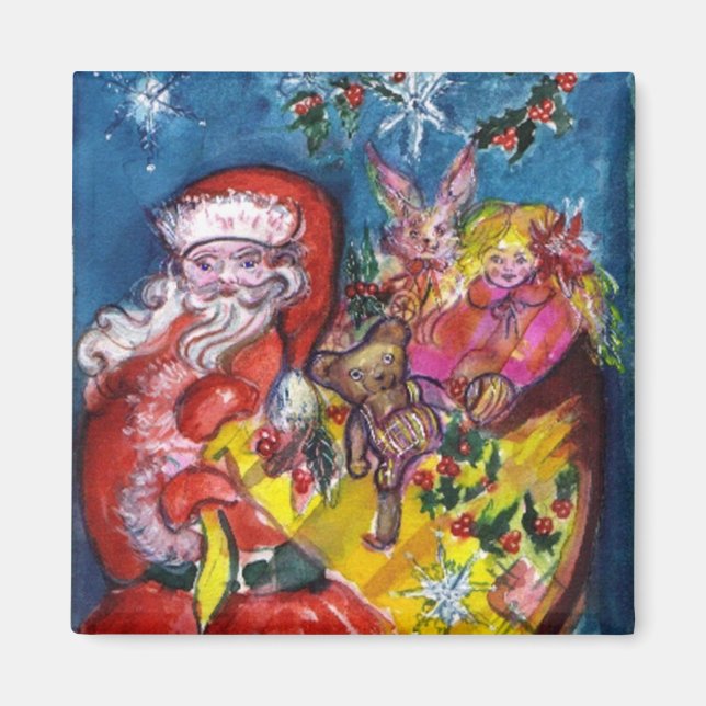 IMÁN SANTA CLAUS, NAVIDADES REGALOS Y JUGUETES (Frente)