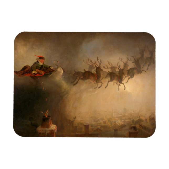 Imán Santa Claus por William Holbrook Beard (Horizontal)