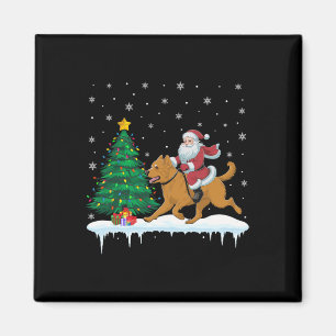 Imán Santa Claus Riding Briard Perro Chicas Niños Chris