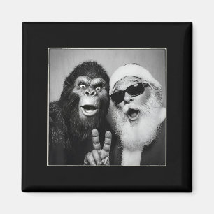 Imán Santa Claus Selfie Bigfoot Navidad Divertido Sasqu