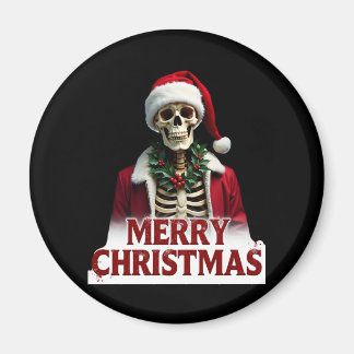 Imán Santa Claus Skeleton Outfit Skull Funny Christmas 