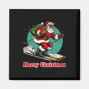 Imán Santa Claus Snowboard Feliz Navidad Invierno Ho