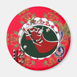 Imán Santa Claus Sock Red