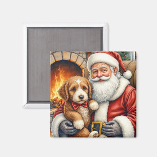 Imán Santa Claus sosteniendo arte de Navidad de Bernedo
