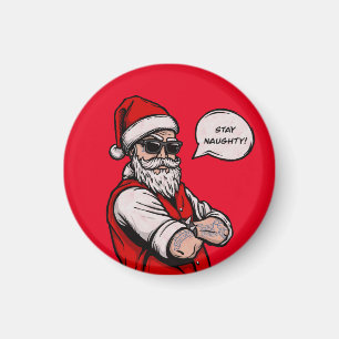 Imán Santa Claus Stay Naughty Funny Navidades