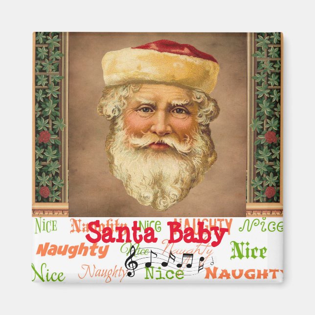 Imán Santa Claus Vintage Magnet (Frente)