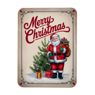 Imán Santa Claus Vintage Merry Christmas Magnet