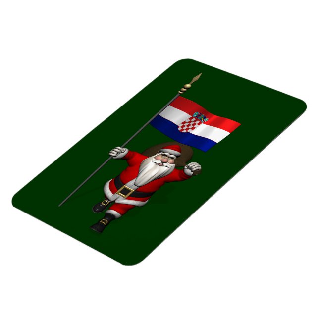 Imán Santa Claus visitando Croacia (Lado Izquierdo)