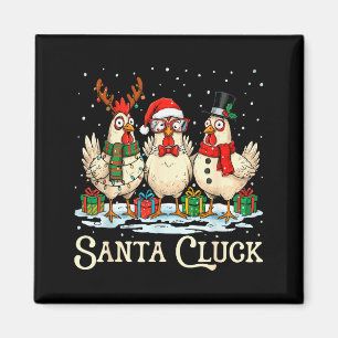 Imán Santa Cluck Pollo Navidad Granja Animal Divertido 