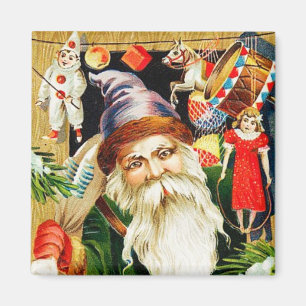 Imán Santa Con Juguetes Vintage Magnet