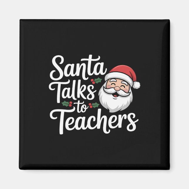 Imán Santa Conversaciones Con Navidades Docentes (Frente)