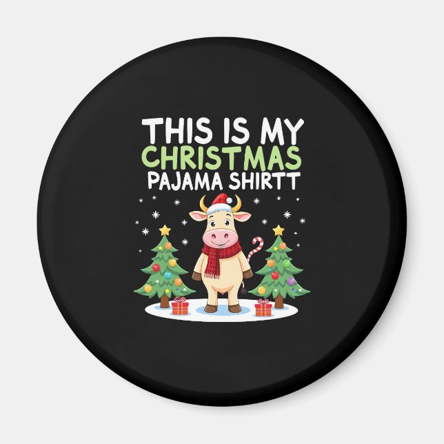 Imán Santa Cow Xmas Tree Lights This Is My Christmas Pa (Frente)