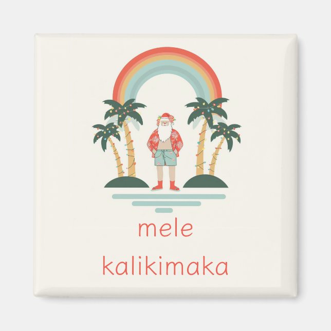 Imán Santa Cruz/Arcoiris/Palmas (Frente)