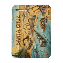 Imán Santa Cruz Pop Art Map – Bold Coastal Landmark
