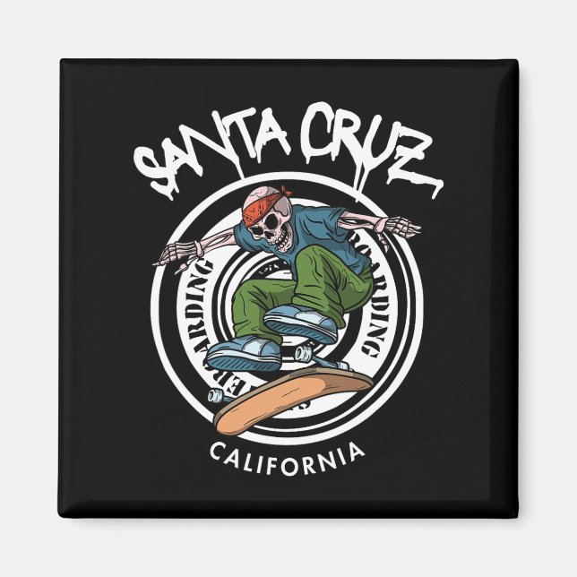 Imán Santa Cruz Skater Laid Back California Skeleton Sk (Frente)