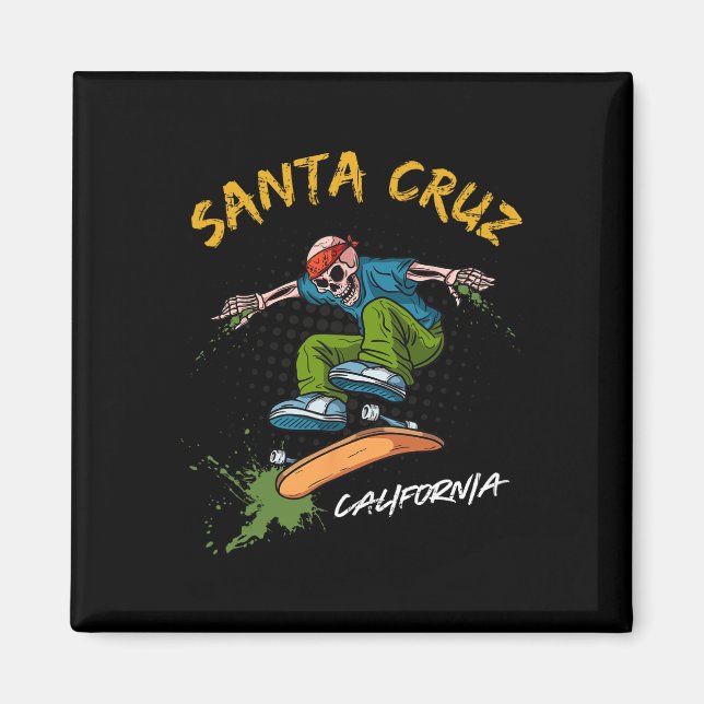 Imán Santa-cruz Skeleton Skateboard Beach Funny Hallowe (Frente)