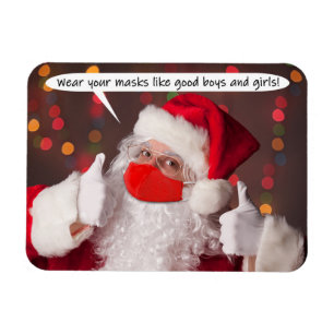 Imán Santa diciendo Usa las máscaras de tu cara