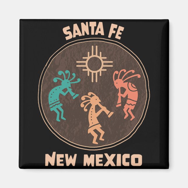 Imán Santa Fe New Mexico Kokopelli Vacation Souvenir  (Frente)