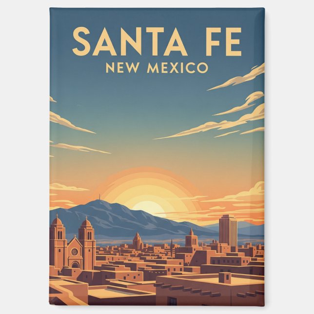Imán Santa Fe Skyline New Mexico Travel (Anverso)