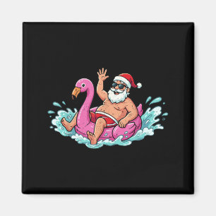 Imán Santa Flamingo Flotador Verano Verano Navidad Homb