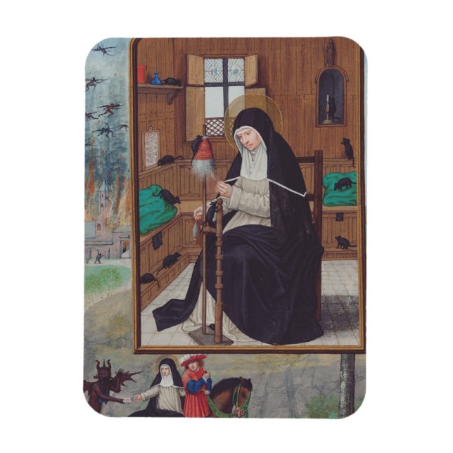 Imán Santa Gertrude de Helfta por Simon Bening (Vertical)
