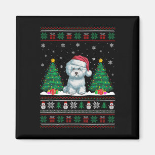 Imán Santa Hat Bichon Frise Dog Xmas Tree iluminan Ugly