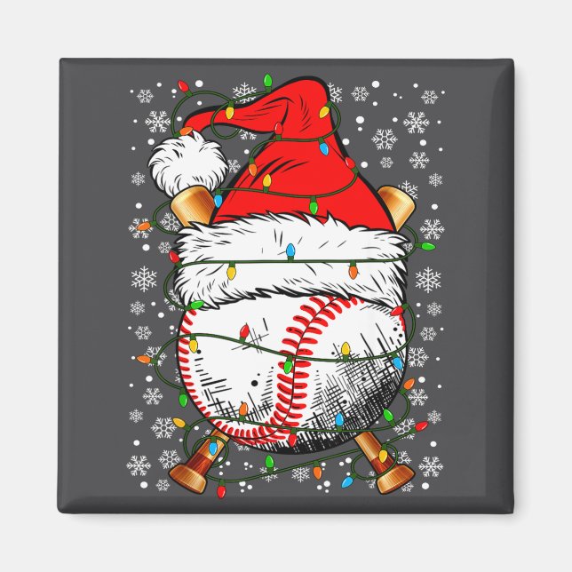 Imán Santa Hat Christmas Baseball Player Srts For Men B (Frente)