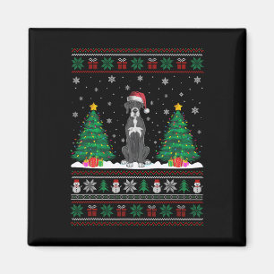 Imán Santa Hat Great Dane Perro Árbol de Navidad Luces 