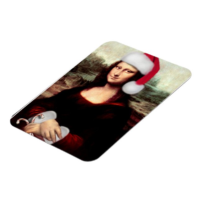 Imán Santa Hat, Navidades de Mona Lisa (Lado Izquierdo)
