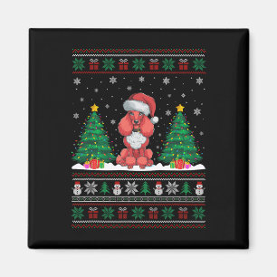 Imán Santa Hat Poodle Dog Árbol de Navidad Enciende Feo