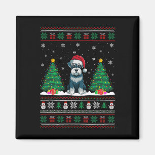 Imán Santa Hat Schnauzer Perro Árbol de Navidad se ilum