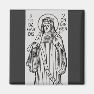 Imán Santa Hildegarda de Bingen Mística Medieval