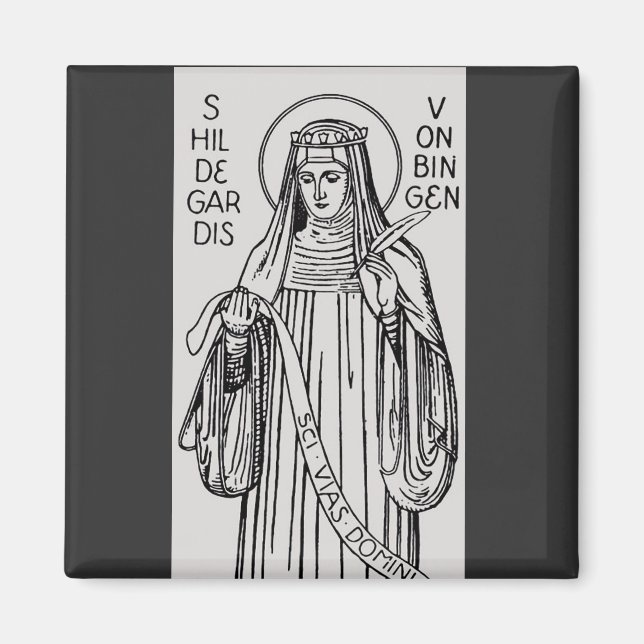 Imán Santa Hildegarda de Bingen Mística Medieval (Frente)