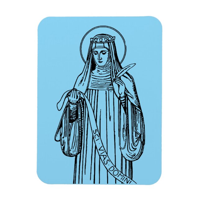 Imán Santa Hildegarda de Bingen Mística Medieval (Vertical)