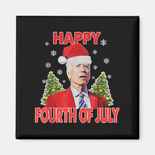 Imán Santa Joe Biden Feliz 4 de Julio Divertida Navidad
