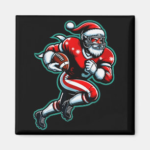 Imán Santa jugando fútbol americano Navidad Mujeres Yo