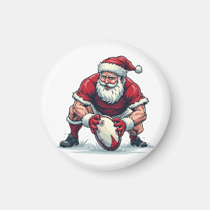 Imán Santa jugando fútbol fantasía jugador de Navidad