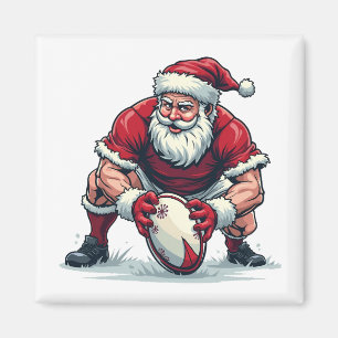 Imán Santa jugando fútbol fantasía jugador de Navidad