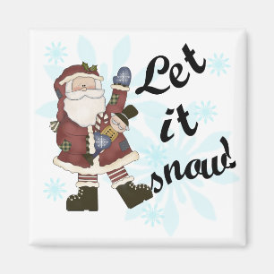 Imán Santa Let it Snow Camisetas y Regalos