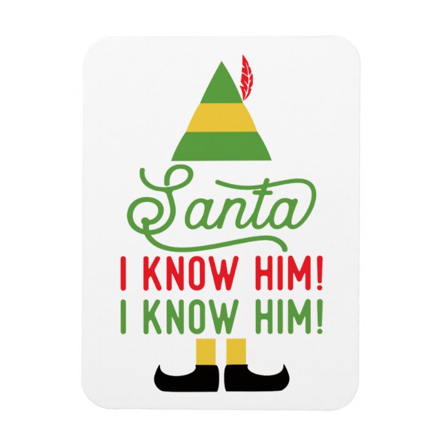 Imán Santa Lo Conozco Navidades Elf Fridge Magnet (Vertical)