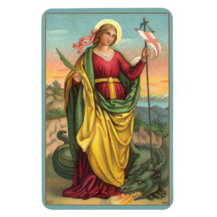 Imán Santa Margarita con dragón y estandarte de resurre