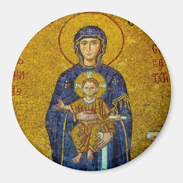 Imán Santa María Bizantina Theotokos Magnet Hagia Sophi (Frente)
