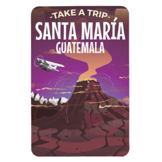 Imán Santa María Guatemala poster de viajes vintage.