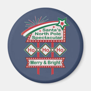 Imán Santa Marquee Retro - Ho Ho Merry & Bright