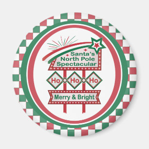 Imán Santa Marquee Retro - Ho Ho Merry & Bright